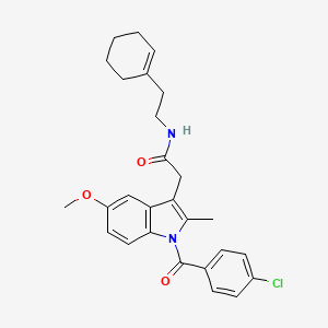 molecular formula C27H29ClN2O3 B3561075 2-[1-(4-CHLOROBENZOYL)-5-METHOXY-2-METHYL-1H-INDOL-3-YL]-N-[2-(CYCLOHEX-1-EN-1-YL)ETHYL]ACETAMIDE 