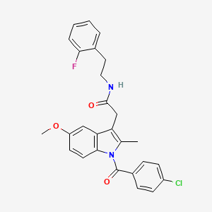 molecular formula C27H24ClFN2O3 B3561098 2-[1-(4-chlorobenzoyl)-5-methoxy-2-methylindol-3-yl]-N-[2-(2-fluorophenyl)ethyl]acetamide 