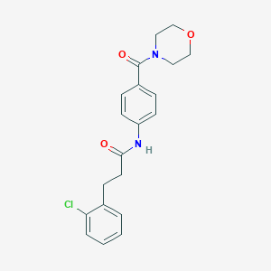 molecular formula C20H21ClN2O3 B356110 3-(2-chlorophenyl)-N-[4-(4-morpholinylcarbonyl)phenyl]propanamide CAS No. 940215-31-6