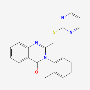 molecular formula C20H16N4OS B3561101 2-((Pyrimidin-2-ylthio)methyl)-3-(o-tolyl)quinazolin-4(3H)-one CAS No. 61554-83-4