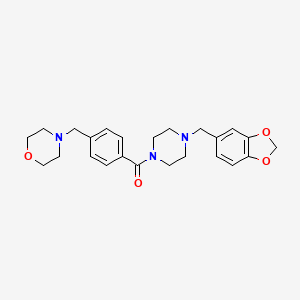 molecular formula C24H29N3O4 B3561132 [4-(1,3-benzodioxol-5-ylmethyl)piperazin-1-yl]-[4-(morpholin-4-ylmethyl)phenyl]methanone 