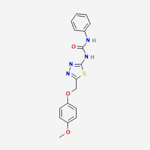 molecular formula C17H16N4O3S B3561150 1-{5-[(4-Methoxyphenoxy)methyl]-1,3,4-thiadiazol-2-yl}-3-phenylurea 