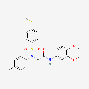 N~1~-(2,3-dihydro-1,4-benzodioxin-6-yl)-N~2~-(4-methylphenyl)-N~2~-{[4-(methylthio)phenyl]sulfonyl}glycinamide