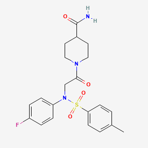 1-{N-(4-fluorophenyl)-N-[(4-methylphenyl)sulfonyl]glycyl}-4-piperidinecarboxamide