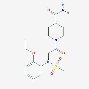 molecular formula C17H25N3O5S B3561266 1-[N-(2-ethoxyphenyl)-N-(methylsulfonyl)glycyl]-4-piperidinecarboxamide 