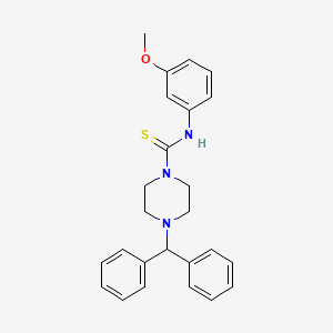 4-(diphenylmethyl)-N-(3-methoxyphenyl)piperazine-1-carbothioamide