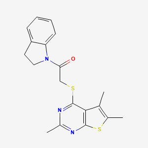 4-{[2-(2,3-dihydro-1H-indol-1-yl)-2-oxoethyl]thio}-2,5,6-trimethylthieno[2,3-d]pyrimidine