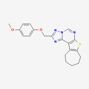 2-[(4-methoxyphenoxy)methyl]-9,10,11,12-tetrahydro-8H-cyclohepta[4,5]thieno[3,2-e][1,2,4]triazolo[1,5-c]pyrimidine