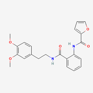 molecular formula C22H22N2O5 B3561352 N-[2-[2-(3,4-dimethoxyphenyl)ethylcarbamoyl]phenyl]furan-2-carboxamide 