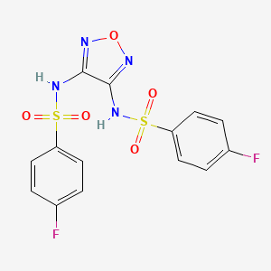 molecular formula C14H10F2N4O5S2 B3561377 N,N'-1,2,5-oxadiazole-3,4-diylbis(4-fluorobenzenesulfonamide) 