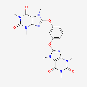 molecular formula C22H22N8O6 B3561384 8,8'-[1,3-phenylenebis(oxy)]bis(1,3,7-trimethyl-3,7-dihydro-1H-purine-2,6-dione) 