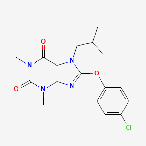 8-(4-CHLOROPHENOXY)-1,3-DIMETHYL-7-(2-METHYLPROPYL)-2,3,6,7-TETRAHYDRO-1H-PURINE-2,6-DIONE