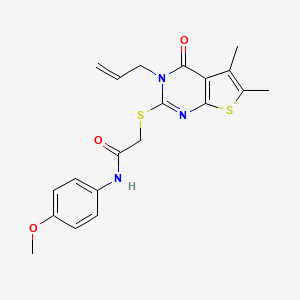 2-{[5,6-dimethyl-4-oxo-3-(prop-2-en-1-yl)-3,4-dihydrothieno[2,3-d]pyrimidin-2-yl]sulfanyl}-N-(4-methoxyphenyl)acetamide