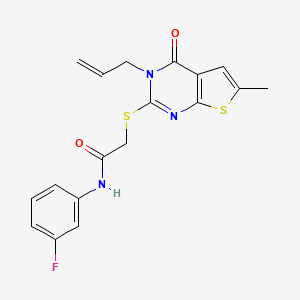 2-[(3-allyl-6-methyl-4-oxo-3,4-dihydrothieno[2,3-d]pyrimidin-2-yl)thio]-N-(3-fluorophenyl)acetamide