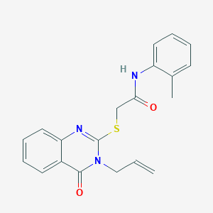 molecular formula C20H19N3O2S B3561415 2-[(3-allyl-4-oxo-3,4-dihydro-2-quinazolinyl)thio]-N-(2-methylphenyl)acetamide 