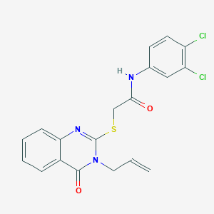 molecular formula C19H15Cl2N3O2S B3561416 N-(3,4-dichlorophenyl)-2-{[4-oxo-3-(prop-2-en-1-yl)-3,4-dihydroquinazolin-2-yl]sulfanyl}acetamide 