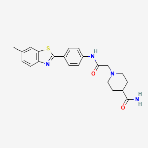 molecular formula C22H24N4O2S B3561444 1-{2-[4-(6-METHYL-1,3-BENZOTHIAZOL-2-YL)ANILINO]-2-OXOETHYL}-4-PIPERIDINECARBOXAMIDE 