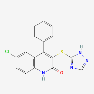 6-chloro-4-phenyl-3-(4H-1,2,4-triazol-3-ylsulfanyl)quinolin-2-ol