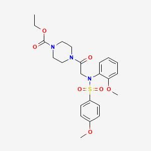 molecular formula C23H29N3O7S B3561456 ethyl 4-{N-(2-methoxyphenyl)-N-[(4-methoxyphenyl)sulfonyl]glycyl}-1-piperazinecarboxylate 