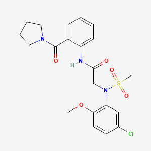 molecular formula C21H24ClN3O5S B3561483 N~2~-(5-chloro-2-methoxyphenyl)-N~2~-(methylsulfonyl)-N~1~-[2-(1-pyrrolidinylcarbonyl)phenyl]glycinamide 