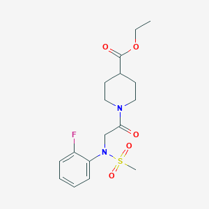 ETHYL 1-{2-[N-(2-FLUOROPHENYL)METHANESULFONAMIDO]ACETYL}PIPERIDINE-4-CARBOXYLATE