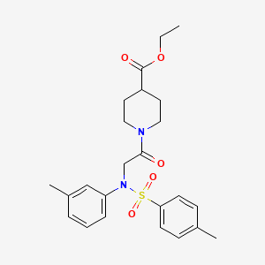 molecular formula C24H30N2O5S B3561509 ethyl 1-{N-(3-methylphenyl)-N-[(4-methylphenyl)sulfonyl]glycyl}-4-piperidinecarboxylate 