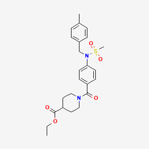 ethyl 1-{4-[(4-methylbenzyl)(methylsulfonyl)amino]benzoyl}-4-piperidinecarboxylate