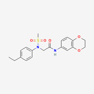 molecular formula C19H22N2O5S B3561541 N-(2,3-dihydro-1,4-benzodioxin-6-yl)-N~2~-(4-ethylphenyl)-N~2~-(methylsulfonyl)glycinamide 