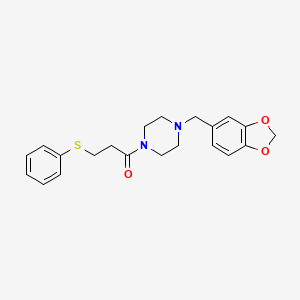 molecular formula C21H24N2O3S B3561556 1-(1,3-benzodioxol-5-ylmethyl)-4-[3-(phenylthio)propanoyl]piperazine 