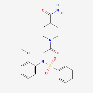 1-[N-(2-methoxyphenyl)-N-(phenylsulfonyl)glycyl]-4-piperidinecarboxamide