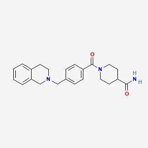 molecular formula C23H27N3O2 B3561588 1-[4-(3,4-dihydro-1H-isoquinolin-2-ylmethyl)benzoyl]piperidine-4-carboxamide 