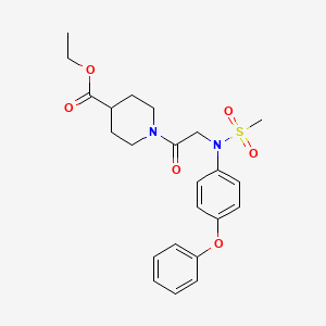 molecular formula C23H28N2O6S B3561592 ethyl 1-[N-(methylsulfonyl)-N-(4-phenoxyphenyl)glycyl]piperidine-4-carboxylate 