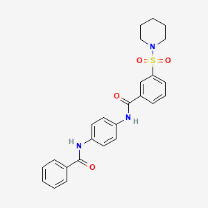 N-(4-benzamidophenyl)-3-piperidin-1-ylsulfonylbenzamide