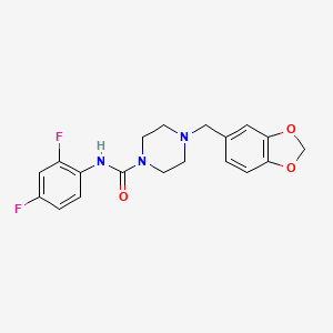 4-(1,3-benzodioxol-5-ylmethyl)-N-(2,4-difluorophenyl)-1-piperazinecarboxamide