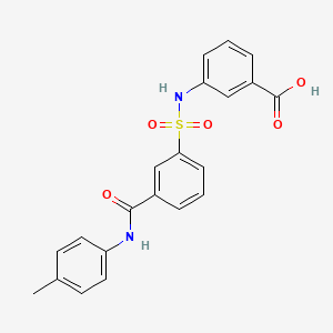 molecular formula C21H18N2O5S B3561687 3-[[3-[(4-methylphenyl)carbamoyl]phenyl]sulfonylamino]benzoic acid 