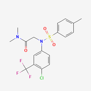 molecular formula C18H18ClF3N2O3S B3561701 N~2~-[4-chloro-3-(trifluoromethyl)phenyl]-N~1~,N~1~-dimethyl-N~2~-[(4-methylphenyl)sulfonyl]glycinamide 