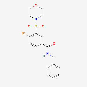 molecular formula C18H19BrN2O4S B3561704 N-benzyl-4-bromo-3-(4-morpholinylsulfonyl)benzamide 