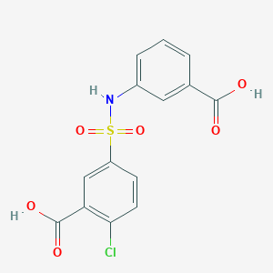 molecular formula C14H10ClNO6S B3561719 5-[(3-carboxyphenyl)sulfamoyl]-2-chlorobenzoic acid 