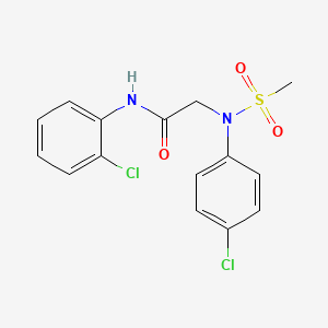 molecular formula C15H14Cl2N2O3S B3561732 2-(4-chloro-N-methylsulfonylanilino)-N-(2-chlorophenyl)acetamide 