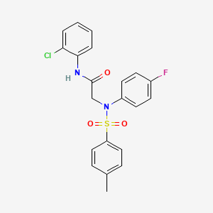 molecular formula C21H18ClFN2O3S B3561742 N~1~-(2-chlorophenyl)-N~2~-(4-fluorophenyl)-N~2~-[(4-methylphenyl)sulfonyl]glycinamide 