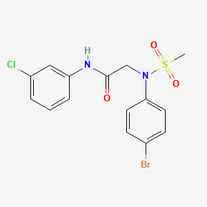 molecular formula C15H14BrClN2O3S B3561763 2-(4-bromo-N-methylsulfonylanilino)-N-(3-chlorophenyl)acetamide CAS No. 6193-83-5