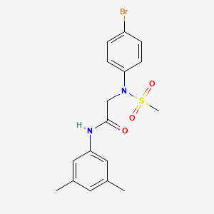 molecular formula C17H19BrN2O3S B3561767 N~2~-(4-bromophenyl)-N~1~-(3,5-dimethylphenyl)-N~2~-(methylsulfonyl)glycinamide 