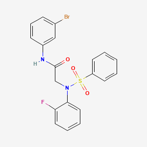 molecular formula C20H16BrFN2O3S B3561780 N~1~-(3-bromophenyl)-N~2~-(2-fluorophenyl)-N~2~-(phenylsulfonyl)glycinamide 