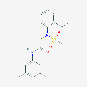 molecular formula C19H24N2O3S B3561808 N-(3,5-dimethylphenyl)-2-(2-ethyl-N-methylsulfonylanilino)acetamide 