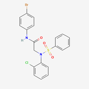 molecular formula C20H16BrClN2O3S B3561811 N~1~-(4-bromophenyl)-N~2~-(2-chlorophenyl)-N~2~-(phenylsulfonyl)glycinamide 