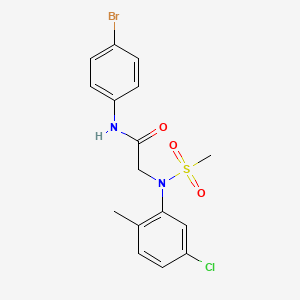 molecular formula C16H16BrClN2O3S B3561818 N~1~-(4-bromophenyl)-N~2~-(5-chloro-2-methylphenyl)-N~2~-(methylsulfonyl)glycinamide 