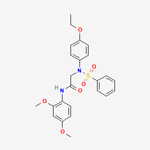 molecular formula C24H26N2O6S B3561822 2-[N-(benzenesulfonyl)-4-ethoxyanilino]-N-(2,4-dimethoxyphenyl)acetamide 