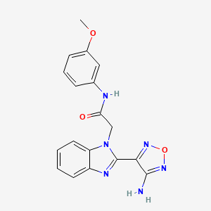 molecular formula C18H16N6O3 B3561845 2-[2-(4-AMINO-1,2,5-OXADIAZOL-3-YL)-1H-1,3-BENZODIAZOL-1-YL]-N-(3-METHOXYPHENYL)ACETAMIDE 