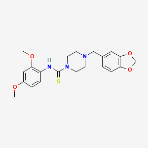 4-(1,3-benzodioxol-5-ylmethyl)-N-(2,4-dimethoxyphenyl)piperazine-1-carbothioamide