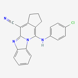 11-(4-CHLOROANILINO)-2,3-DIHYDRO-1H-CYCLOPENTA[4,5]PYRIDO[1,2-A][1,3]BENZIMIDAZOL-4-YL CYANIDE